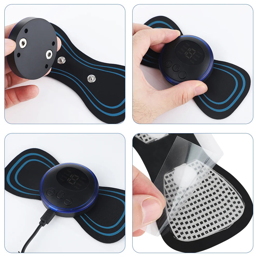 Electric Neck Massager EMS Muscle Massage Stimulator Low Frequency Instrument Back Cervical Calf Patches Pain Joints Mini Device Beauty World Shop