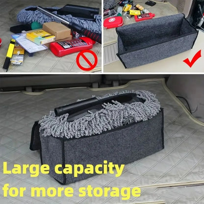1pc Car Storage Felt Box For Dark Gray Anti Slip Storage Tools Towels Car Accessories Universal Foldable High-Quality Felt Box Beauty World Shop