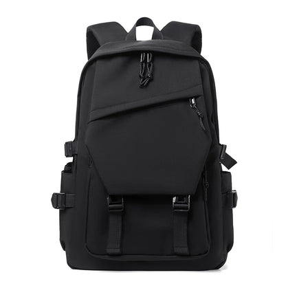 One 15 Inch Polyester Waterproof Solid Color Simple Men's Backpack Fashion Couple Student Computer Backpack Beauty World Shop