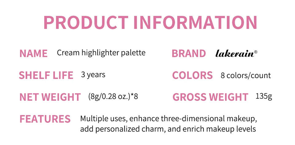 Curve Case Cream Eyebrow Cream Blush Highlighter Palette Matte Shimmer Finishes Shadow Tones Long-Lasting Cosmetics Beauty World Shop