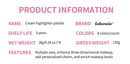 Curve Case Cream Eyebrow Cream Blush Highlighter Palette Matte Shimmer Finishes Shadow Tones Long-Lasting Cosmetics Beauty World Shop