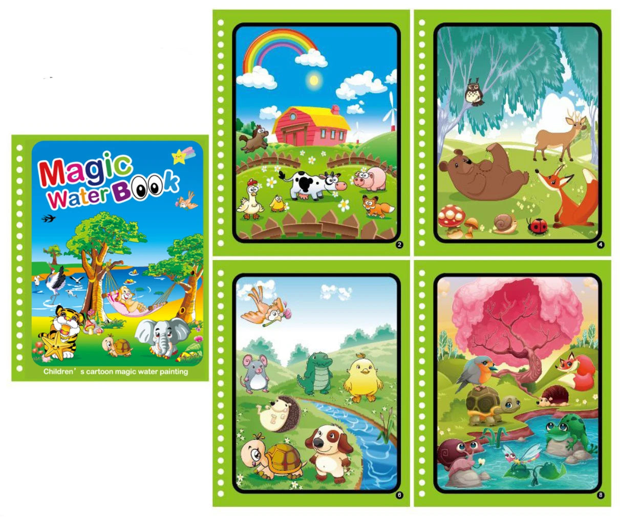 NEW Kids Magic Water Drawing Books Coloring Books Painting Toys for Kids Birthday Christmas New Year Gift for Boys and Girls Beauty Fashion