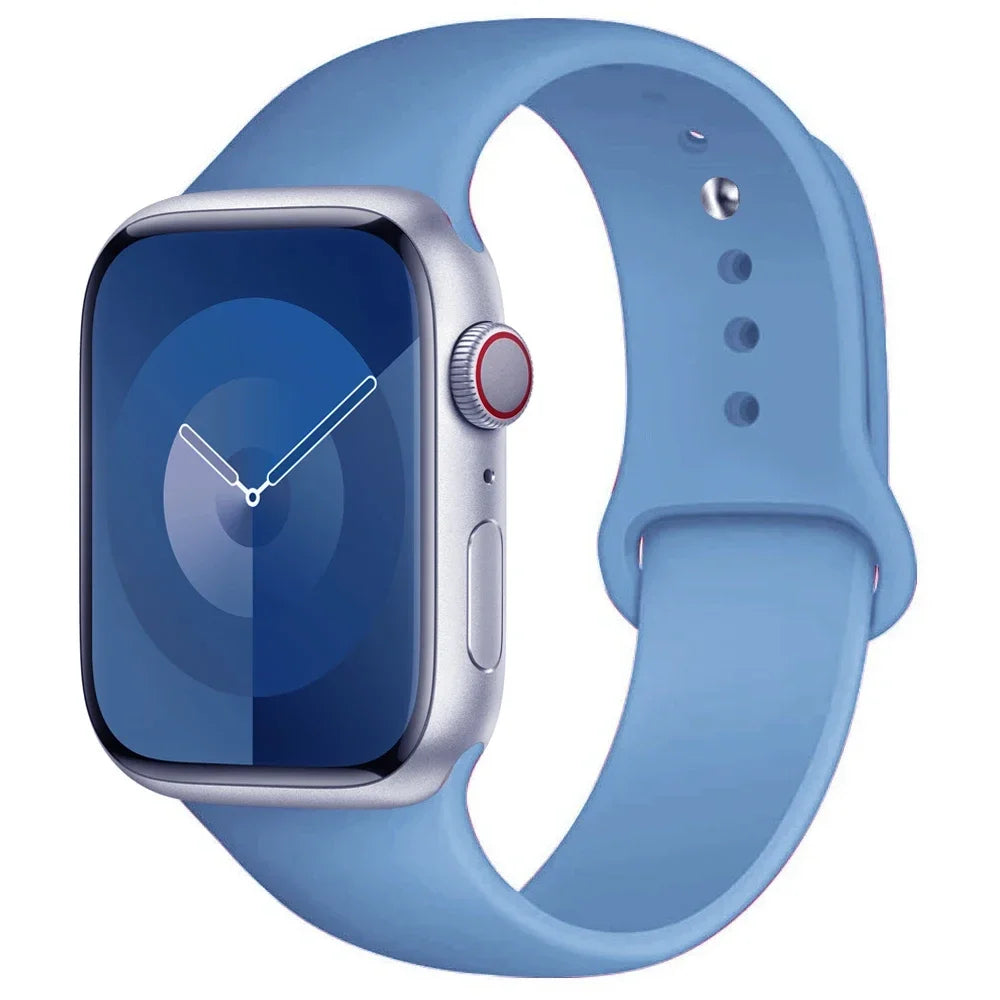 Silicone Band For Apple Watch strap 44mm 45mm 40mm 41mm 42-38mm 45 mm sport bracelet iwatch series 8 7 6 5 4 3 SE 9 Ultra 2 49mm Beauty World Shop