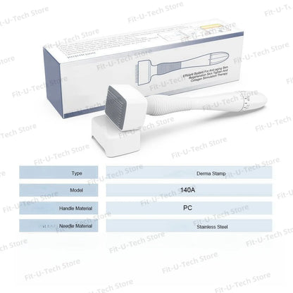 Derma Stamp 140A  Microneedling Face Roller Massager Adjustable Titanium Needle Length Skincare Beard Growth Scalp Hair Beauty World Shop