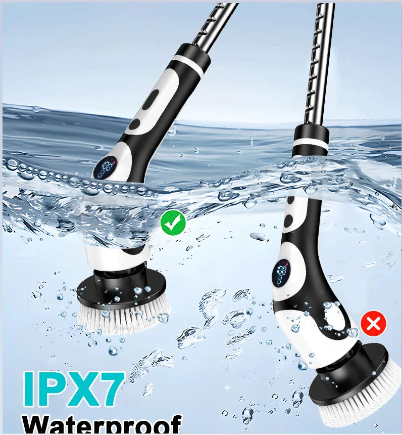 HOMEFISH Multifunctional Electric Cleaning Brush Voice Rechargeable Smart Rotary Cleaning Brush Kitchen Cleaning Brush Beauty World Shop