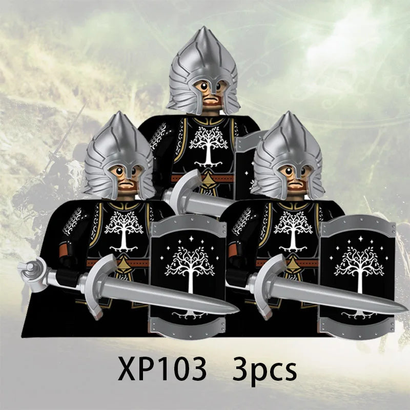 3pcs Lord Rings Elves Orcs Army Dwarf Rohan Mini Action Toy Figures Building Blocks Assembly Toys for Kids Birthday Gift Beauty World Shop