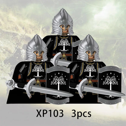 3pcs Lord Rings Elves Orcs Army Dwarf Rohan Mini Action Toy Figures Building Blocks Assembly Toys for Kids Birthday Gift Beauty World Shop