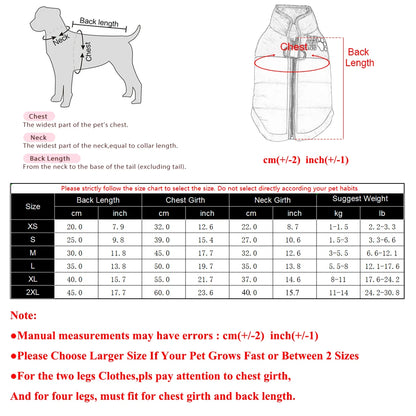 Warm Dog Coat for Small Medium Dogs Cat Autumn Winter Reflective Print Puppy Jacket Costume Chihuahua Pug Dachshund Pet Clothing