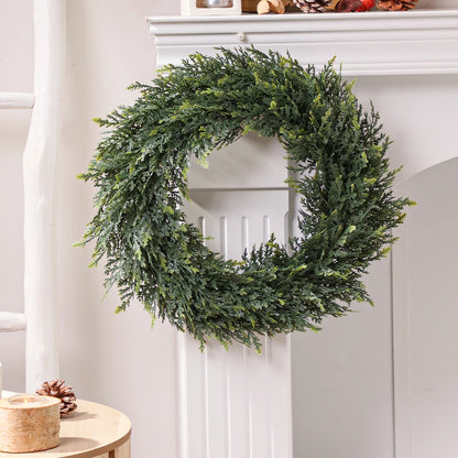 SIA FLOWER Cedar Artificial Flower Ring PE Material Cedar Grass Ring Artificial Plants Garden Decor Home Decor Beauty World Shop