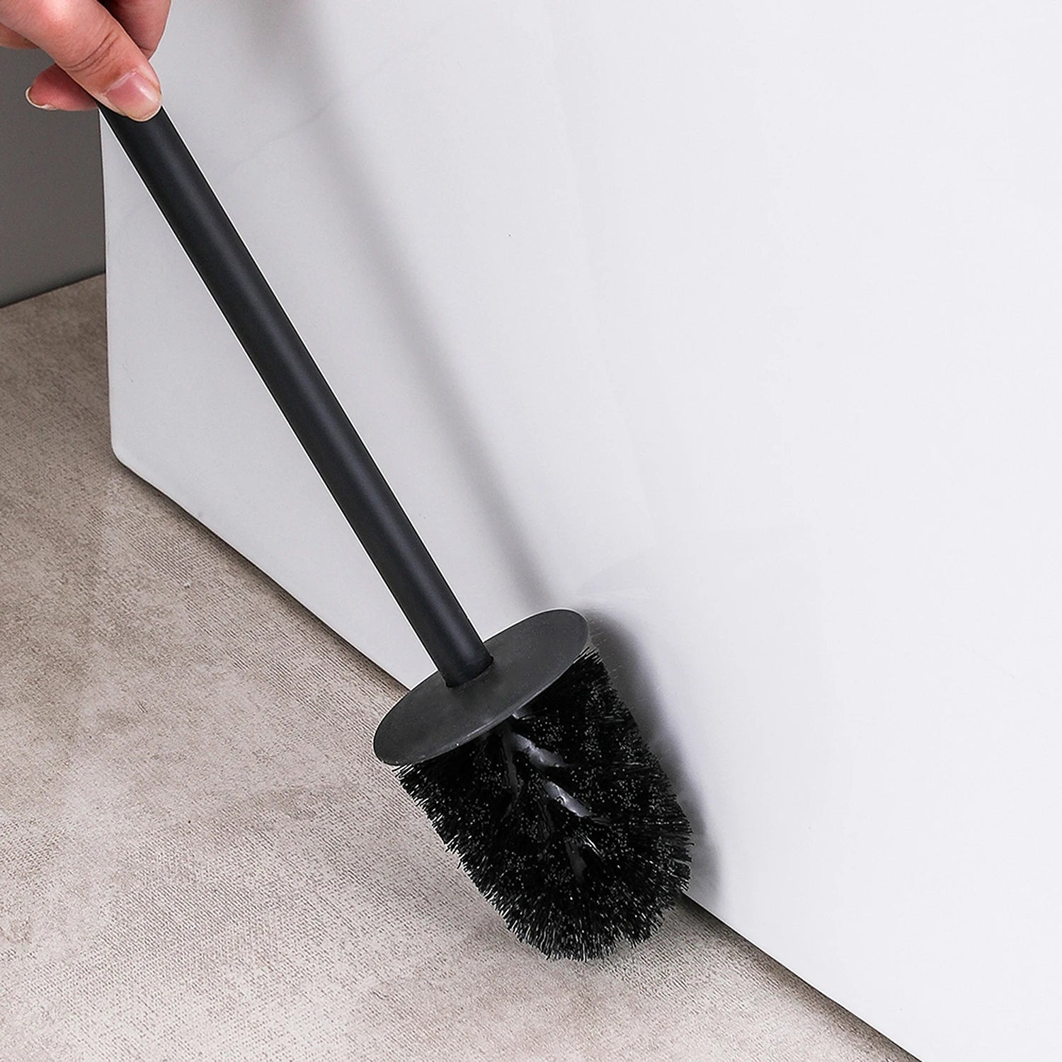 Toilet Brush Set Circular Type Stainless Steel Toilet Brush Extra Long Handle Standing for Hotel RV Toilet Bathroom Beauty World Shop