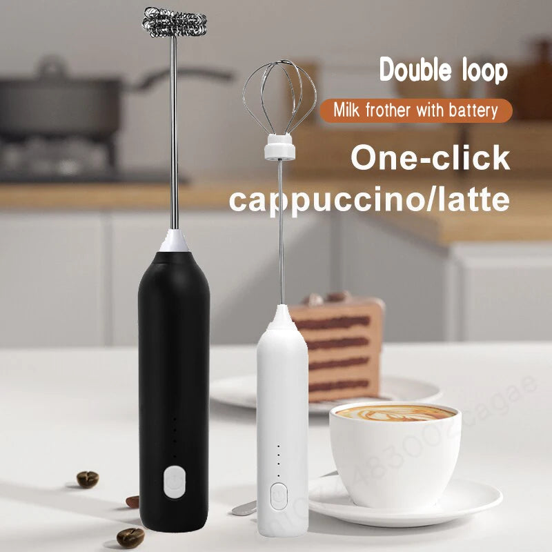 Wireless Milk Frother Electric Type-C Handheld Blender Stainless Steel Mini Coffee Maker Whisk Mixer For Coffee Cappuccino Cream Beauty World Shop