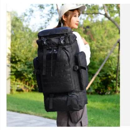 Homefish 80L/100L Large Mountaineering Backpack Outdoor Climbing Bag Tactical Rucksack Hiking Camping Travel Backpack Beauty World Shop