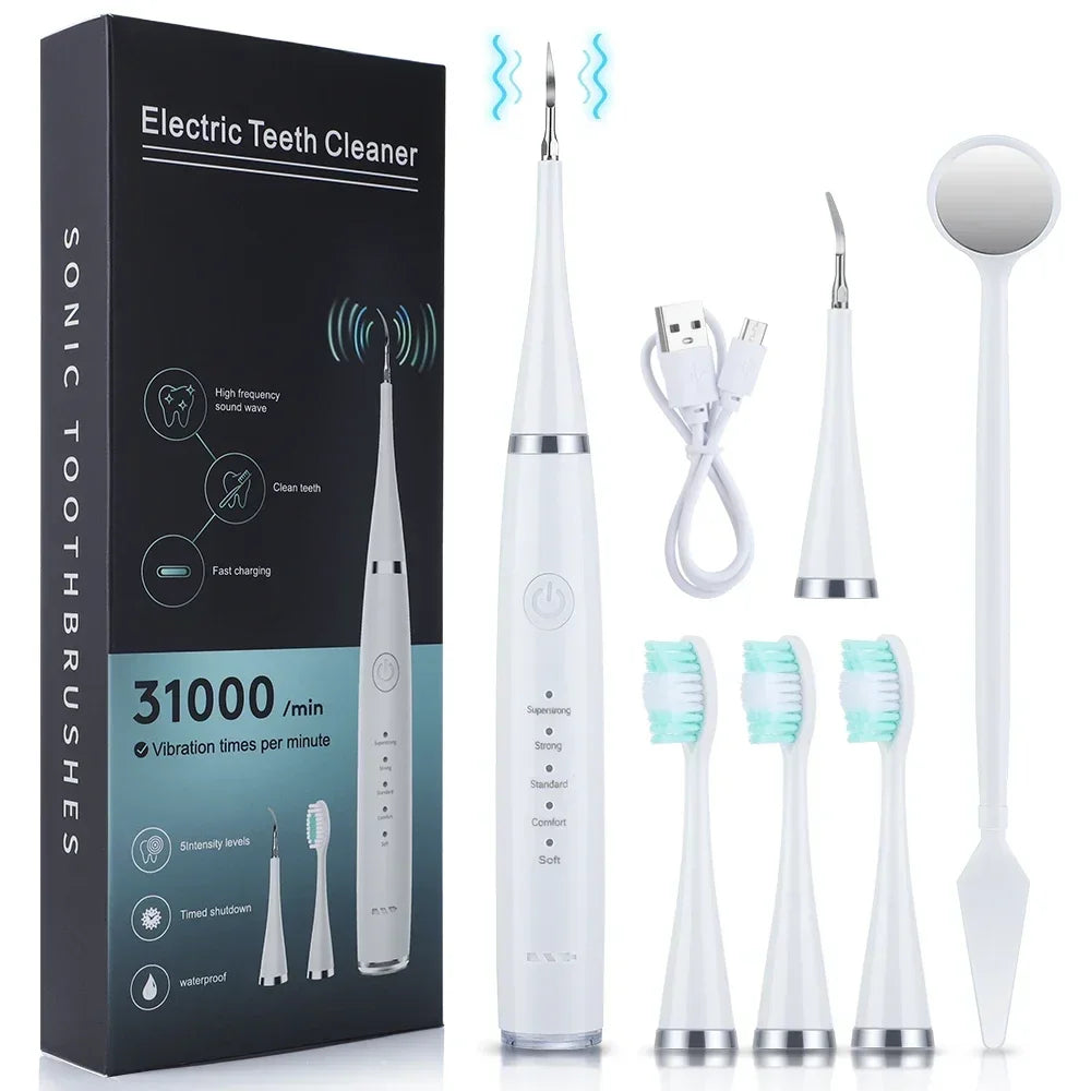 Ultrasonic scaler for teeth cleaning tartar removal plaque removal rechargeable teeth whitening oral care and dental cleaner Beauty World Shop