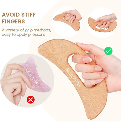 Wooden Cellulite Massager Body Guasha Tool Lymphatic Drainage Massager Muscle Scraper Back Massage Tool Relieve Muscle Fatigue Beauty Trend Shop
