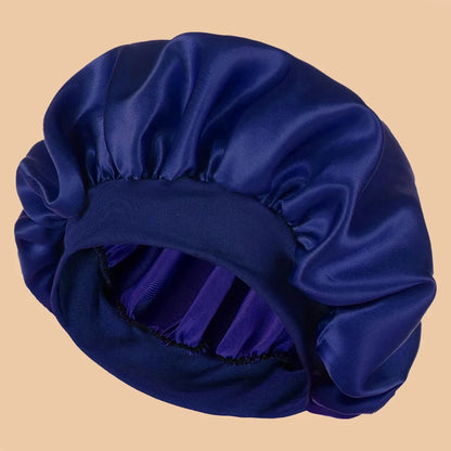 1pc Women's Solid Color Satin Wide-Brimmed Shower Cap, Suitable For Daily Use Silk Bonnet Satin Bonnet Beauty World Shop