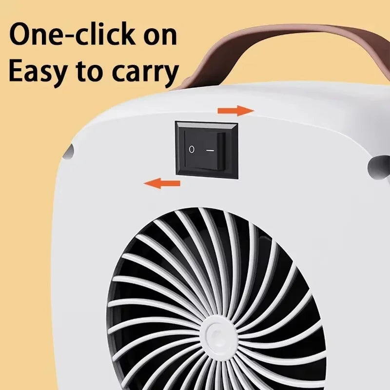 Portable Electric Heater Small Space 500W Fast Heating Lightweight Desktop Warm Air Heater Indoor Office Warmer Fan