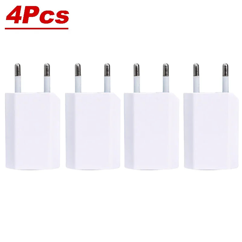 NNBILI 1-5Pcs Universal 5V 1A EU Plug USB Wall Phone Charger For iPhone Samsung Xiaomi Redmi Google Huawei Charger Power Adapter Beauty World Shop