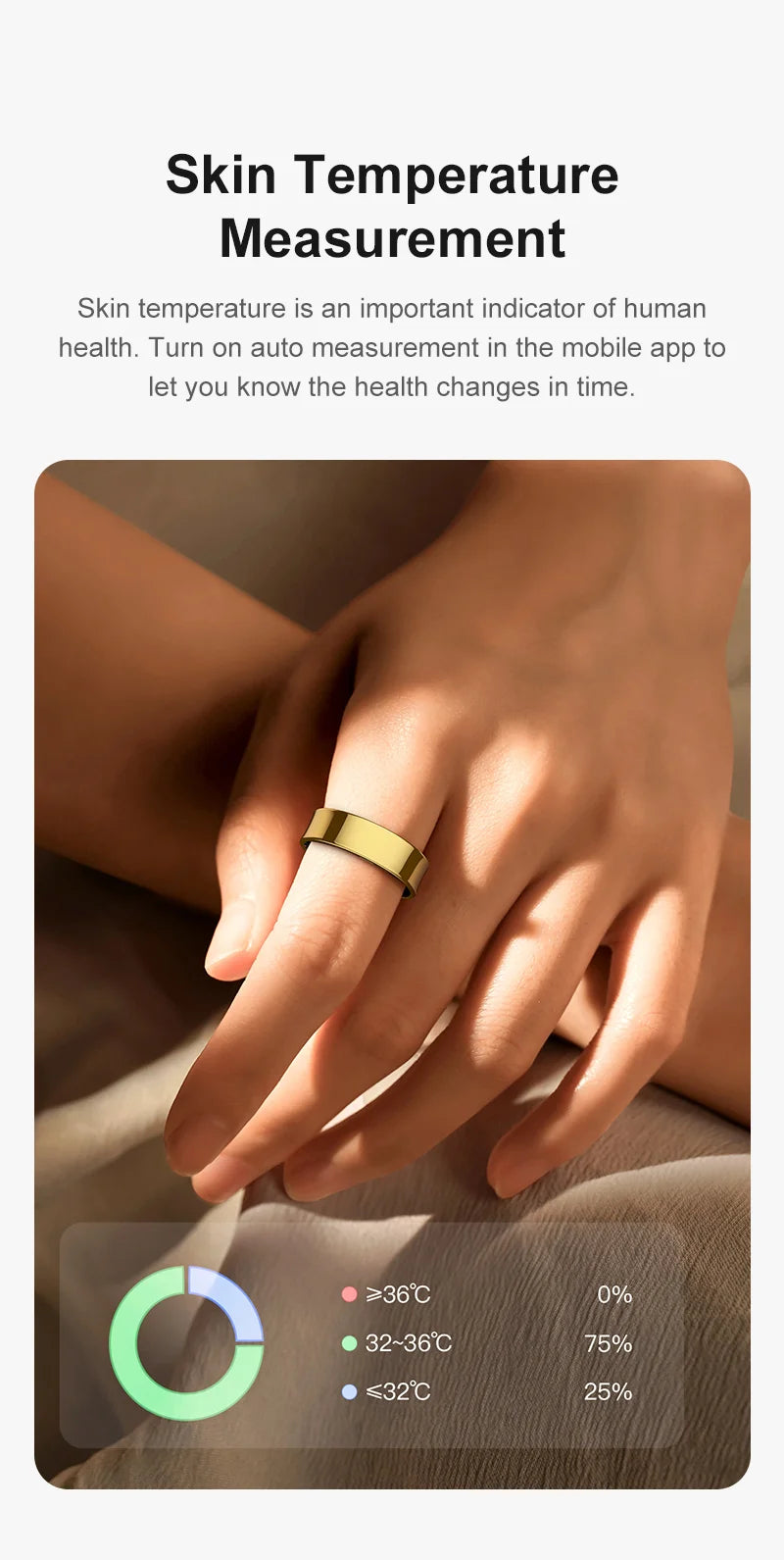 R09 Smart Ring Men Women with Charging Case,Heart Rate Blood Oxygen,Skin Temperature Monitor,5ATM Waterproof For Android iOS Beauty World Shop
