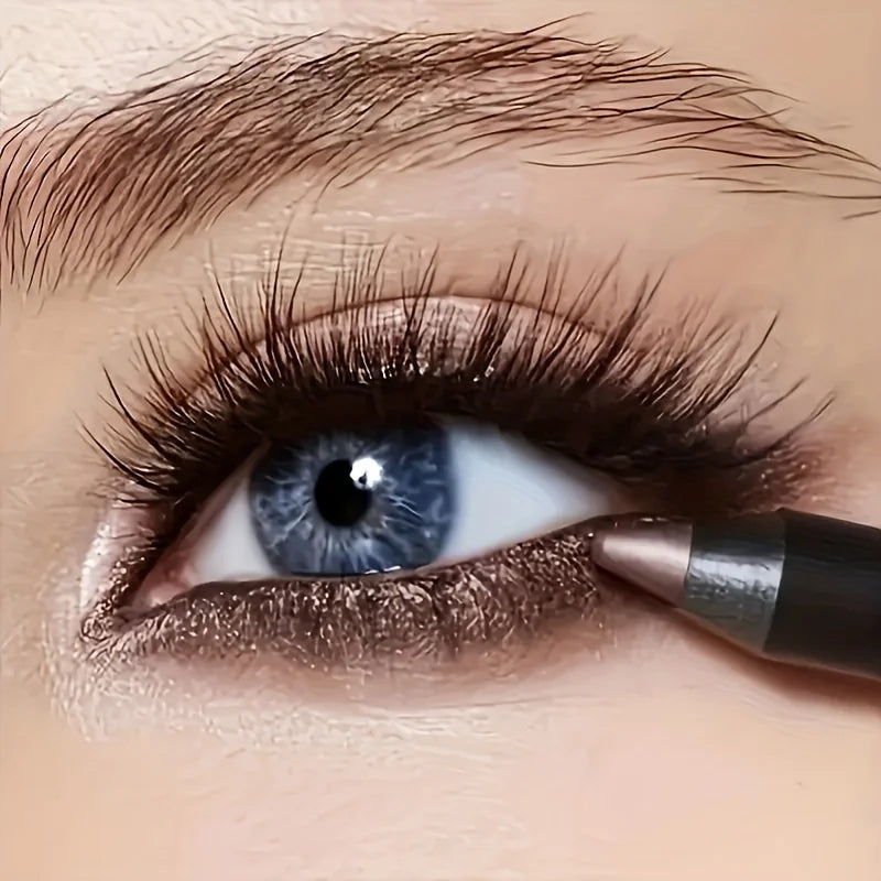 Shimmery Monochrome Eyeshadow Pencil - Waterproof, LongLasting Eye Makeup in Black, Blue, Pink, Purple, Fair - 9 ColorGlitter Ey Beauty Trend Shop