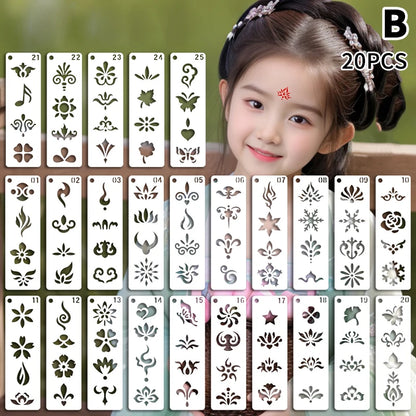 Makeup Template Women Kids DIY Supplies Hollow Flowers Temporary Tattoo Stencil For Drawing Molds Face 15*4.5cm Beauty World Shop