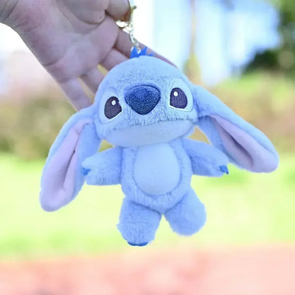 Cartoon Stitch Plush Keychain Soft Toy Cute Stuffed Animal Pendant Gift for Girls  Angel Doll Bag Charm Kids Birthday Present Beauty Fashion