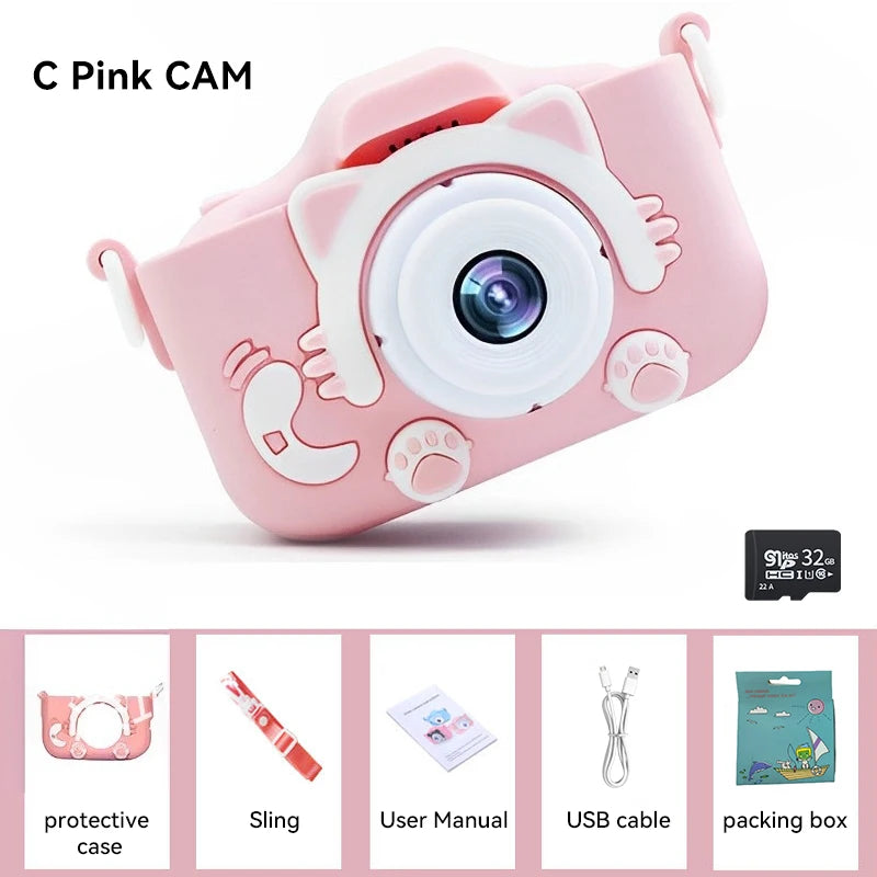 Christmas Children Camera HD 1080P Toddler Digital Video Camera 2.0inch Kids Camera with Silicone Cases Toys for Christmas Gifts Beauty Fashion