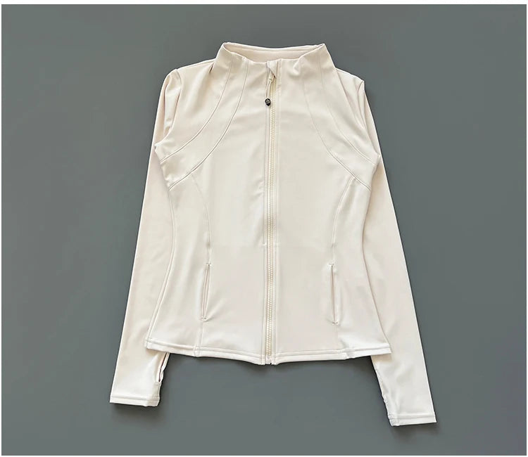 Quick Dry Stand Up Collar Fitness Jacket For Women Slim-Fit Zipper Yoga Wear Long Sleeve Breathable Running Sports Cycling Top Beauty World Shop