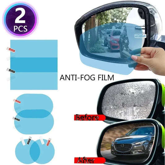 Car Rearview Mirror Protective Film Anti Fog Membrane Anti-Glare Waterproof Rainproof Car Sticker Clear Film Beauty World Shop