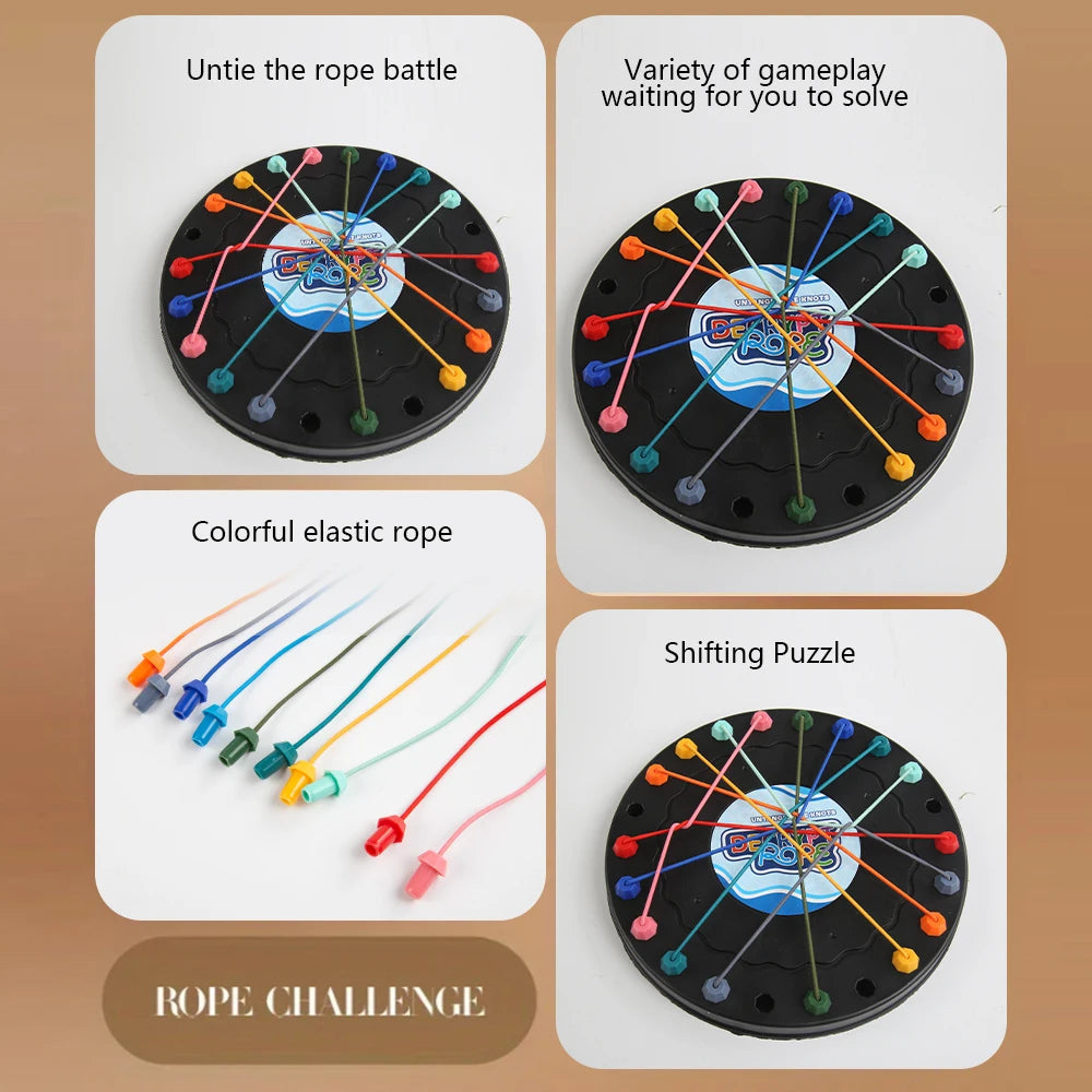 Twisted Rope Puzzle Game - Brainy Knots Untangling Challenge Board Game String Solution Central Lacing Toy Beauty World Shop