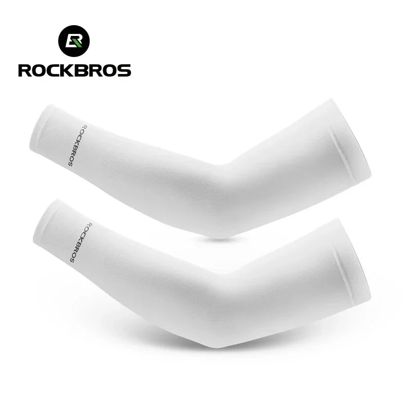 ROCKBROS Ice Silk Arm Sleeves Sun Protection UV Mangas Running Cycling Arm Warmers Sports Basketball Volleyball Cool Arm Sleeves Beauty World Shop