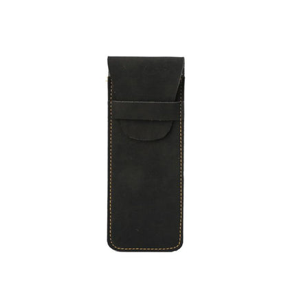 Vintage Frosted PU Leather Flap Pen Case High-end Fountain Pen Protective Sleeve Large Capacity Double Set of Pen Case Beauty World Shop