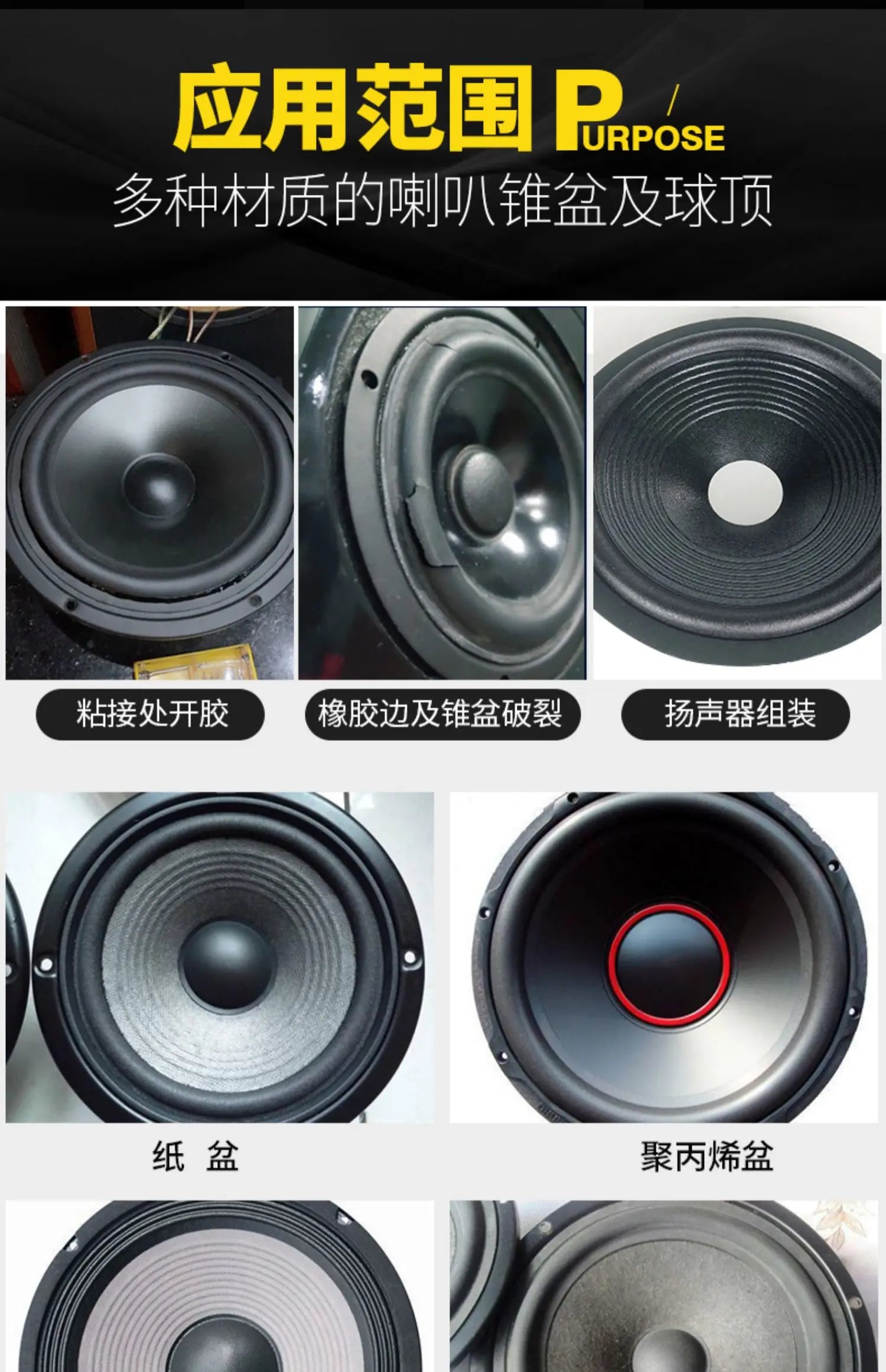 Zhanlida 15ml 50ml 80ml Black/transparent Speaker Repair Glue Foam Side Dust Cap Rubber Edge Cone Basin Strong Adhesive Beauty World Shop