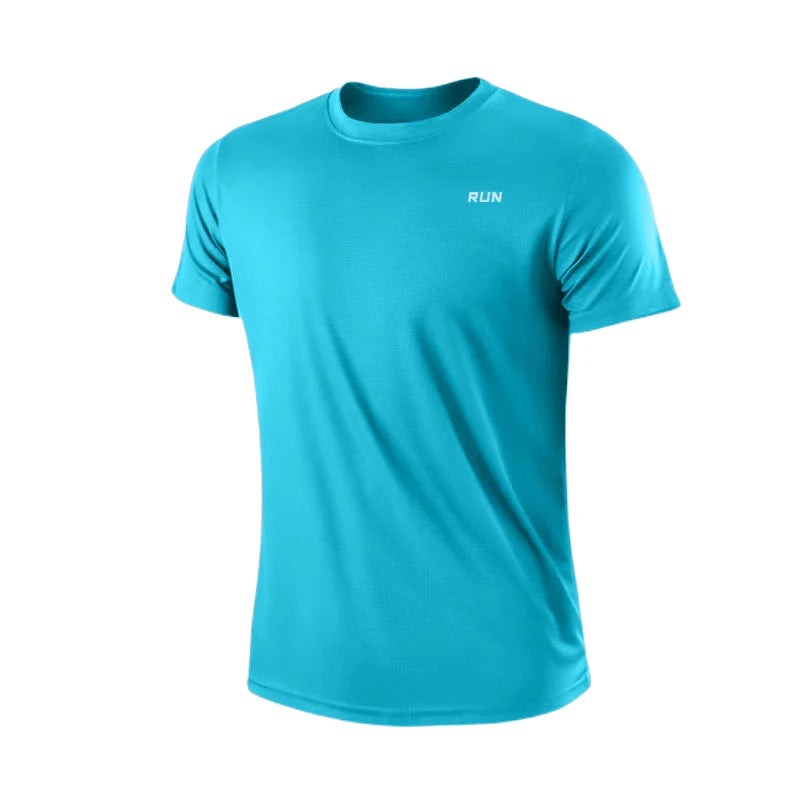 Men's Quick Dry Short Sleeve Gym Running Moisture Wicking Round Neck T-Shirt Training Exercise Gym Sport Shirt Tops Lightweight Beauty World Shop
