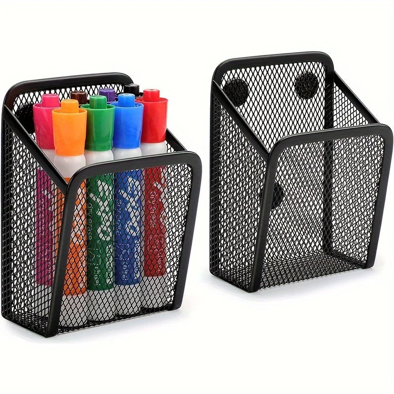 Magnetic mesh stainless steel pen holder: add a touch of fashion to your office or home Beauty World Shop