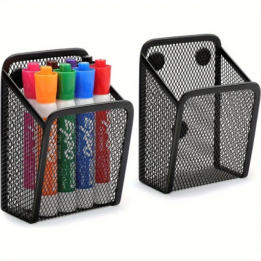Magnetic mesh stainless steel pen holder: add a touch of fashion to your office or home Beauty World Shop