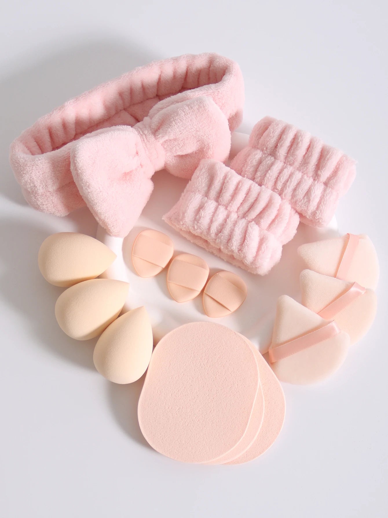 15 件套 Cosmetic Puff Makeup Sponge Blender Beauty Egg Foundation Sponges Puff Wash Face Headband Wristband Make up Accessories Beauty World Shop