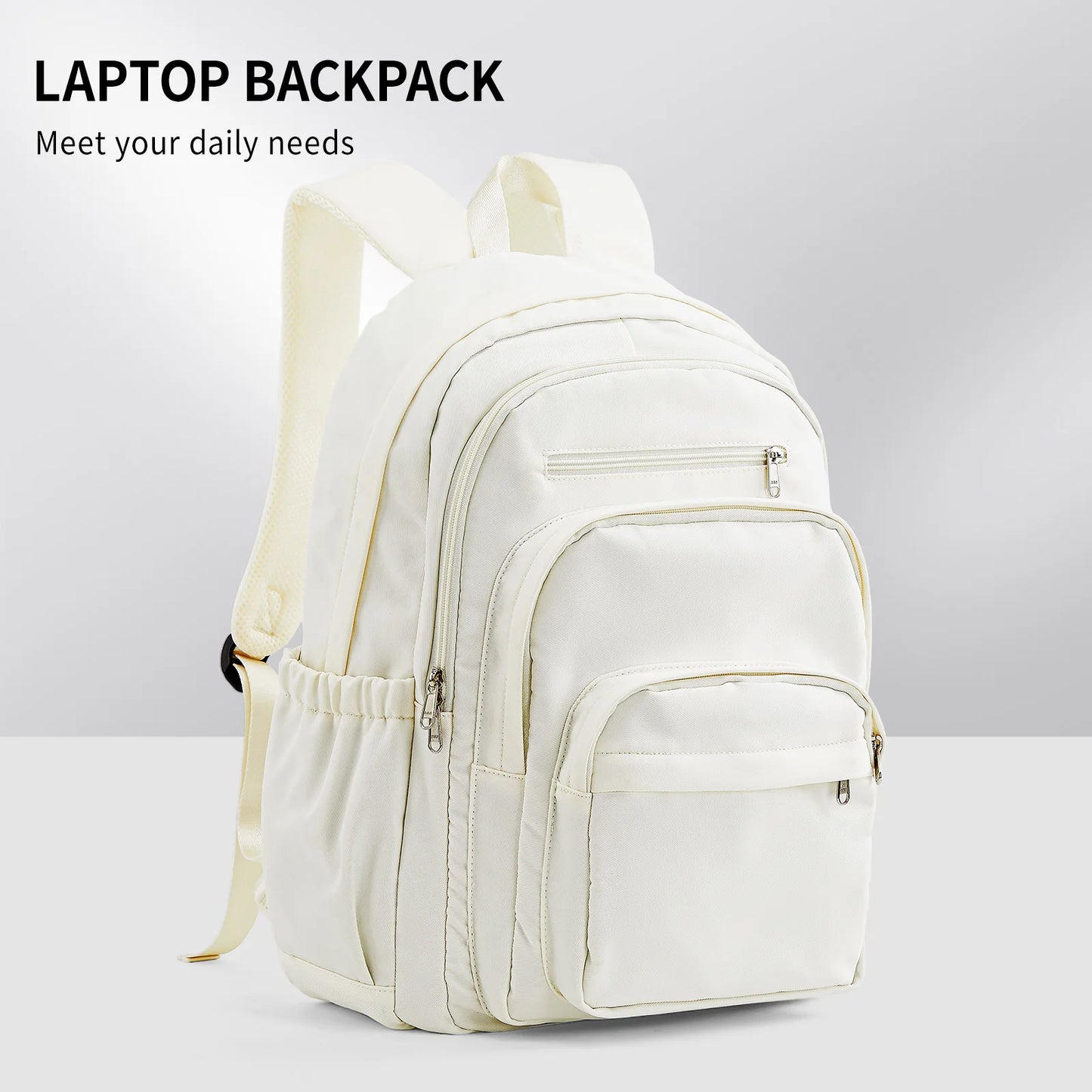Casual Nylon Backpack, Backpack for Women, Multi-Pocket Design in Light Blue Durable for School, High School and College Bookbag Beauty World Shop