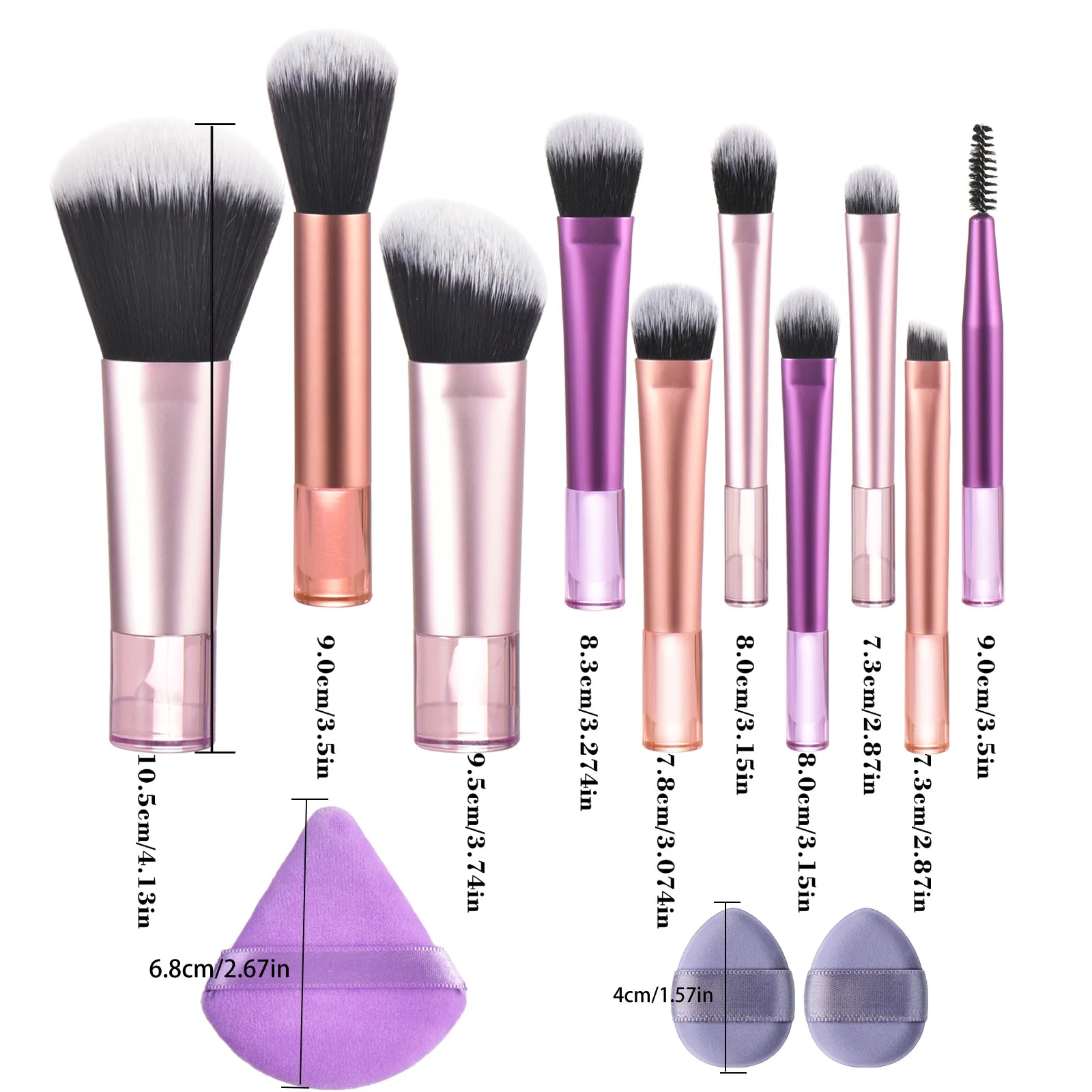 10 color Mini makeup brush Travel portable Makeup Tool Makeup Puff - Palm Brush Professional Makeup tool set Christmas gift Beauty World Shop