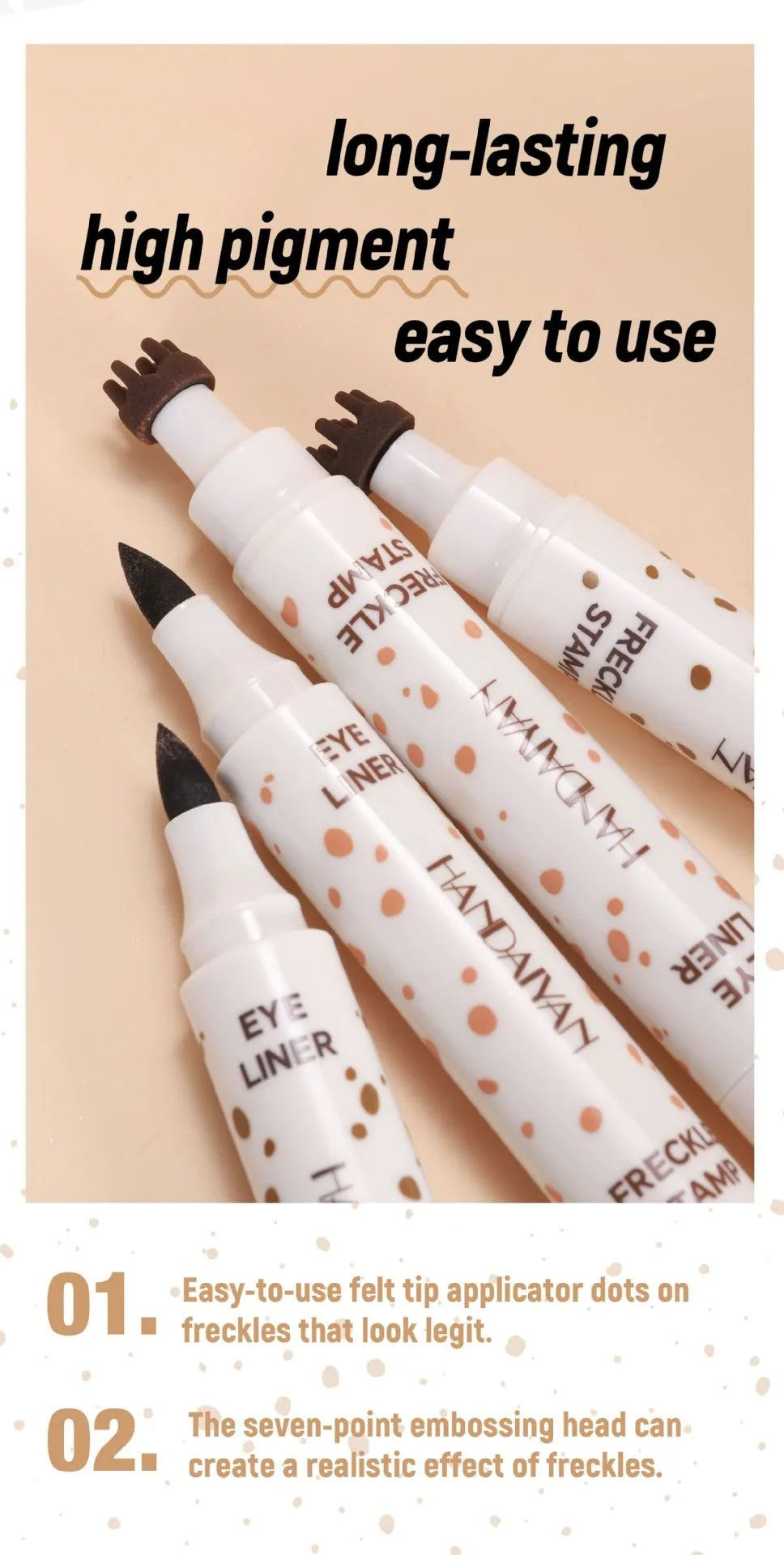 1PC Face Fake Freckles Pen Natural Waterproof Lifelike Fake Freckles Pen for Long Lasting Look Dot Spot Pen Makep Tool Cosmetic Beauty World Shop