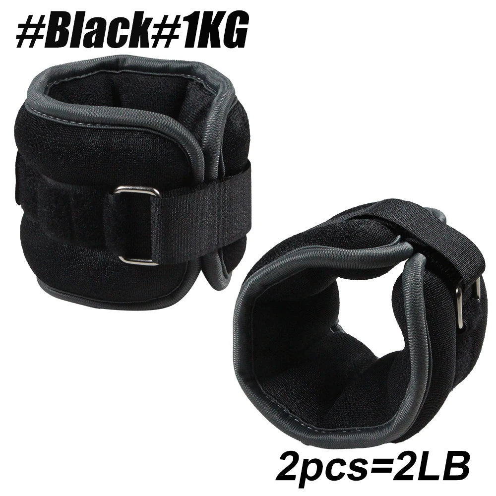 1Pair Adjustable Ankle & Wrist Weights (0.5kg/1kg) - Neoprene Leg Arm Straps for Running, Yoga - Strength Training for Women Men Beauty World Shop
