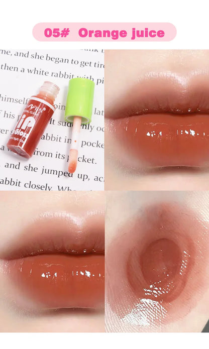 6 Pieces Glass Mirror Lip Gloss Set Hydrating Lightweight Lip Balm Glossy Shimmer Sheer Tint Peach Cherry Pink Beauty World Shop