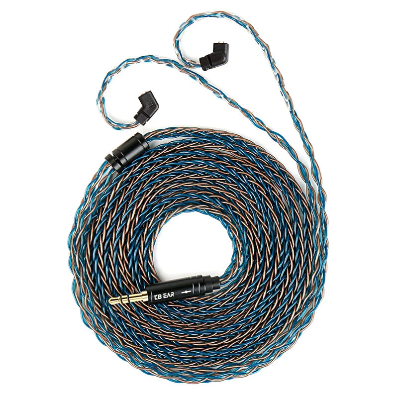 KBEAR ST12plus Earphone Cable 2m 8 Core 4N OFC Silver-plated Upgraded Cable 3.5/4.4mm MMCX/0.78mm 2Pin for CCZ KB03 KS1 Beauty World Shop