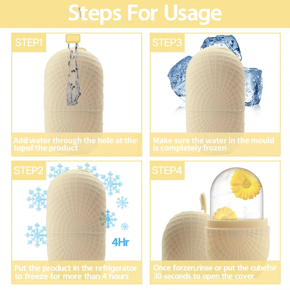 Ice Roller for Face and Eyes Silicone Ice Mold, Cooling and Firming Facial Skin Ice Roller Leak-proof Reusable Facial Care Tool Beauty World Shop