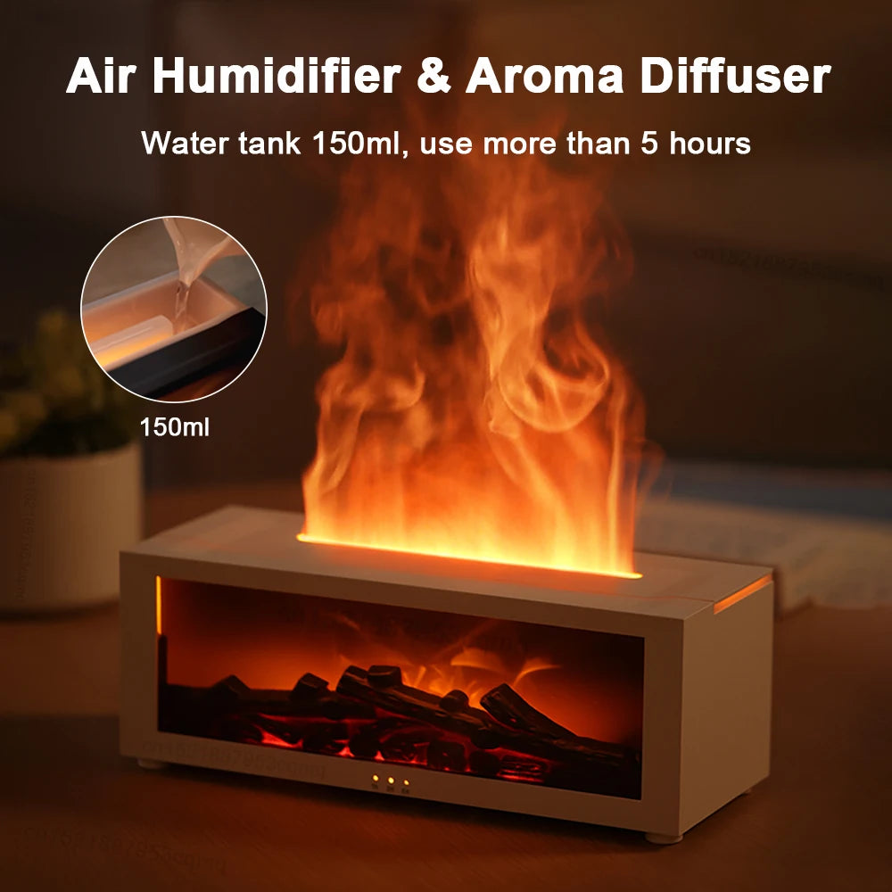 Air Humidifier Essential Oils Humidifiers Home Aroma Humidifier Flame Automatic Fragrance Diffuser With LED Light Remote Control Beauty World Shop