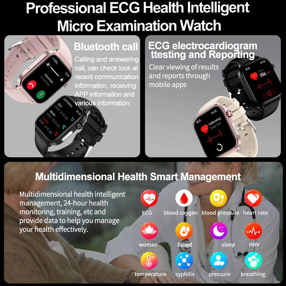 2025 New 24-Hour Health Monitoring Smart Watch Men Uric Acid Blood Lipids Heart Rate Bluetooth Call Smartwatch Women Beauty World Shop