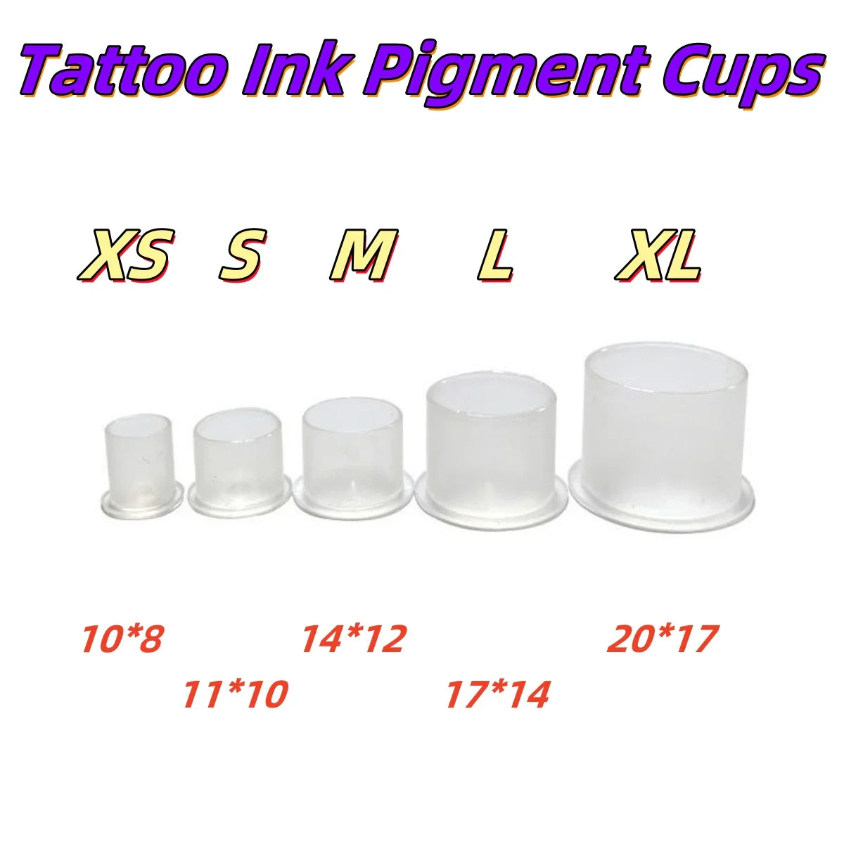 ROKYO 1000PCS Disposable Steady Tattoo Ink Cups Plastic Pigment Clear Holder Container Caps Permanent Makeup Microblading Supply Beauty Trend Shop