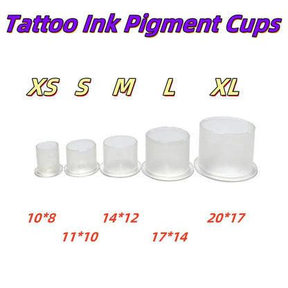 ROKYO 1000PCS Disposable Steady Tattoo Ink Cups Plastic Pigment Clear Holder Container Caps Permanent Makeup Microblading Supply Beauty Trend Shop