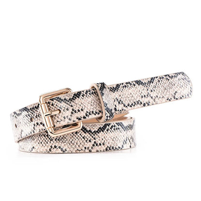 Hot Sale New Fashion Customized PU Leather Leopard Snake Print Slim Belt For Women Beauty World Shop