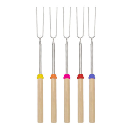 5/10/12pcs Adjustable Telescopic Barbecue Forks Metal Skewers Roasting Stick Suitable for Eating BBQ Dinner Dessert Beauty World Shop