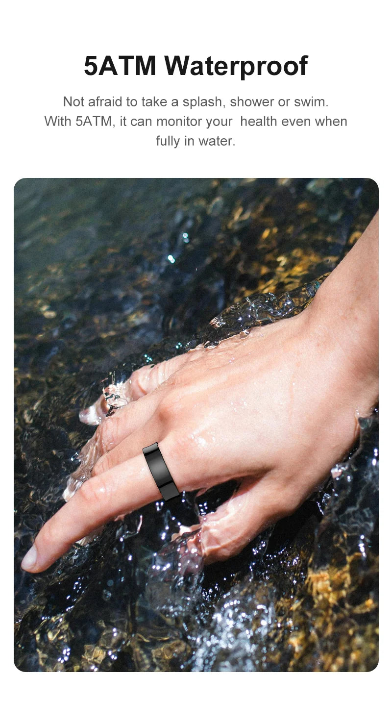 R09 Smart Ring Men Women with Charging Case,Heart Rate Blood Oxygen,Skin Temperature Monitor,5ATM Waterproof For Android iOS Beauty World Shop